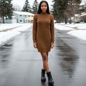 Jessica Howard Brown Long Sleeve Dress